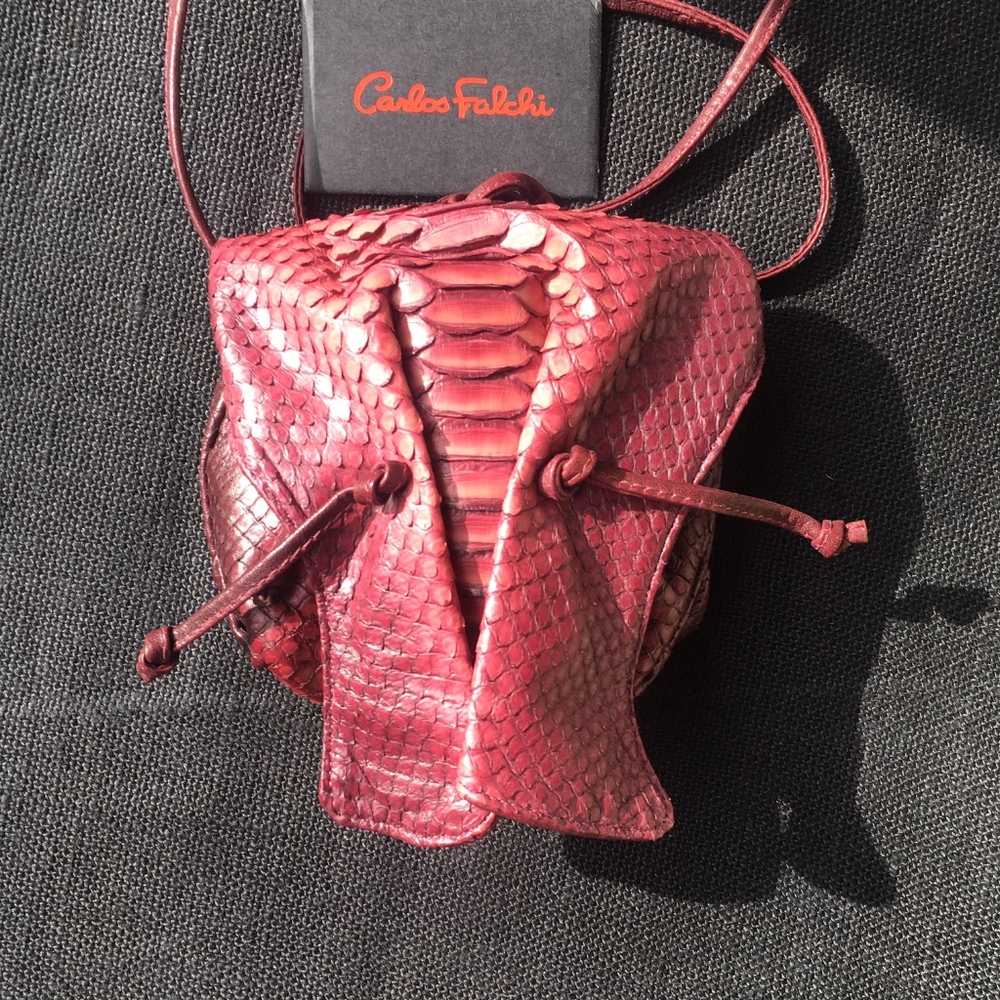 Carlos Falchi Mini Python Pouch Bag - Picture 6 of 6